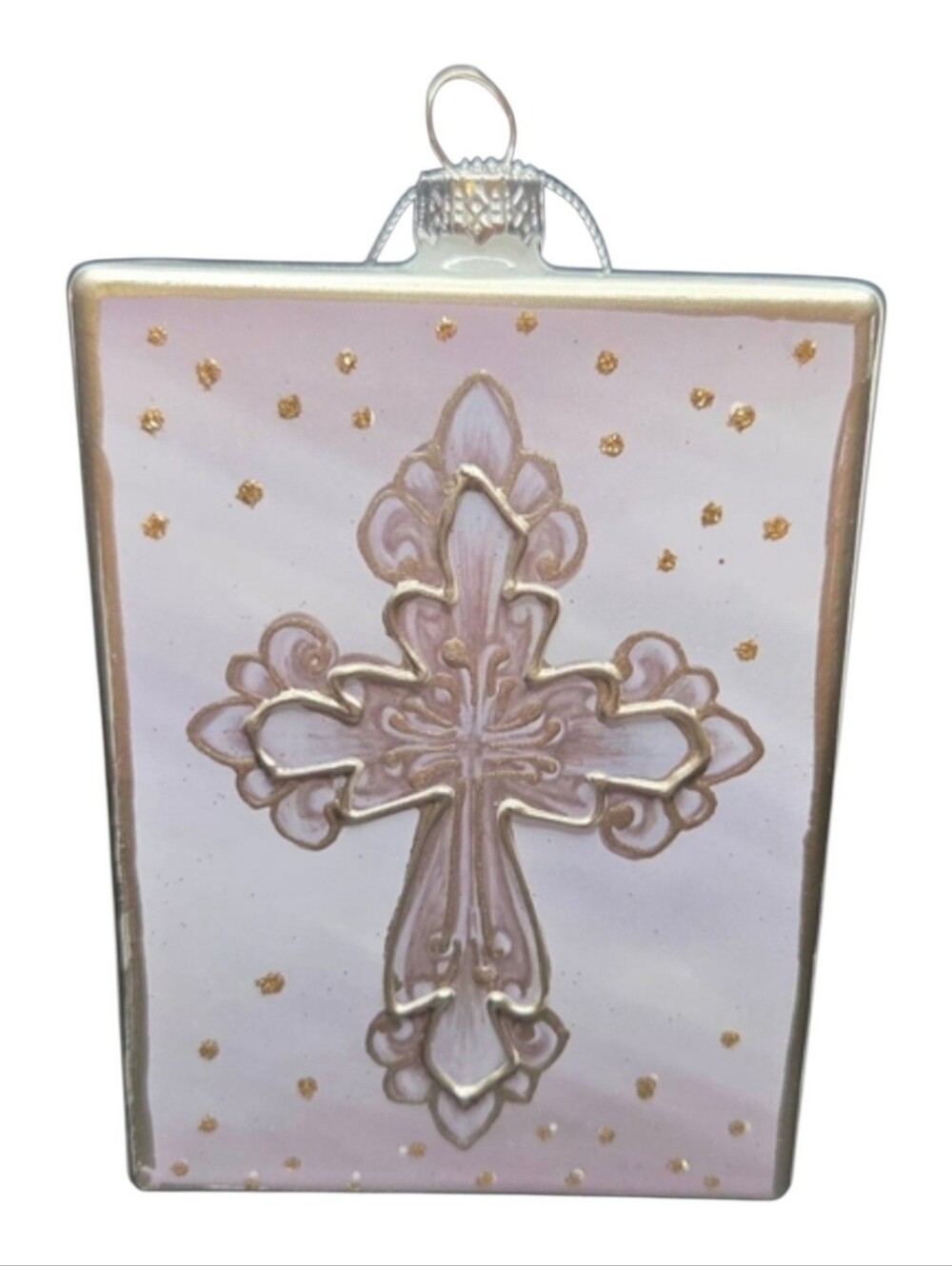 Burton + Burton Cross Plaque Glass Ormament